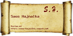 Sass Hajnalka névjegykártya